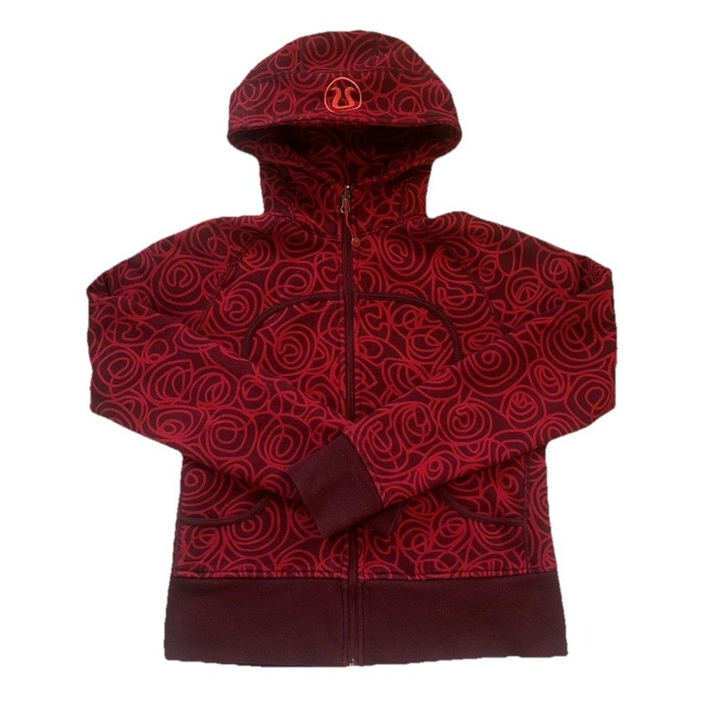 Rare Lululemon Vintage Scuba Hoodie Swirls Red